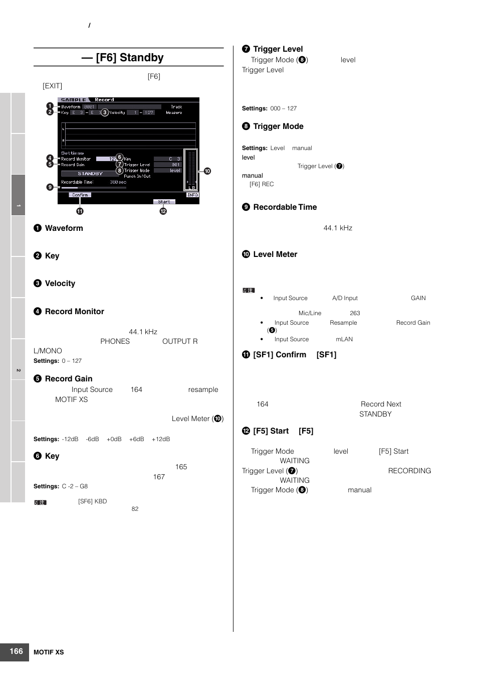 F6] standby | Yamaha MOTIF XS6 User Manual | Page 166 / 320