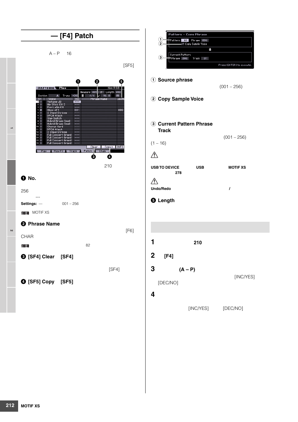 F4] patch | Yamaha MOTIF XS6 User Manual | Page 212 / 320