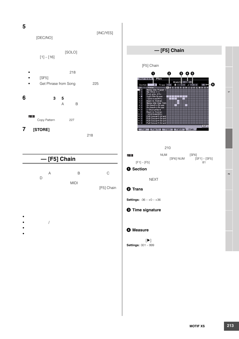 F5] chain | Yamaha MOTIF XS6 User Manual | Page 213 / 320