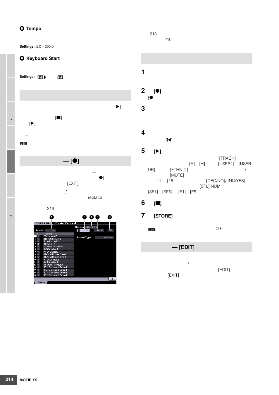 Edit | Yamaha MOTIF XS6 User Manual | Page 214 / 320