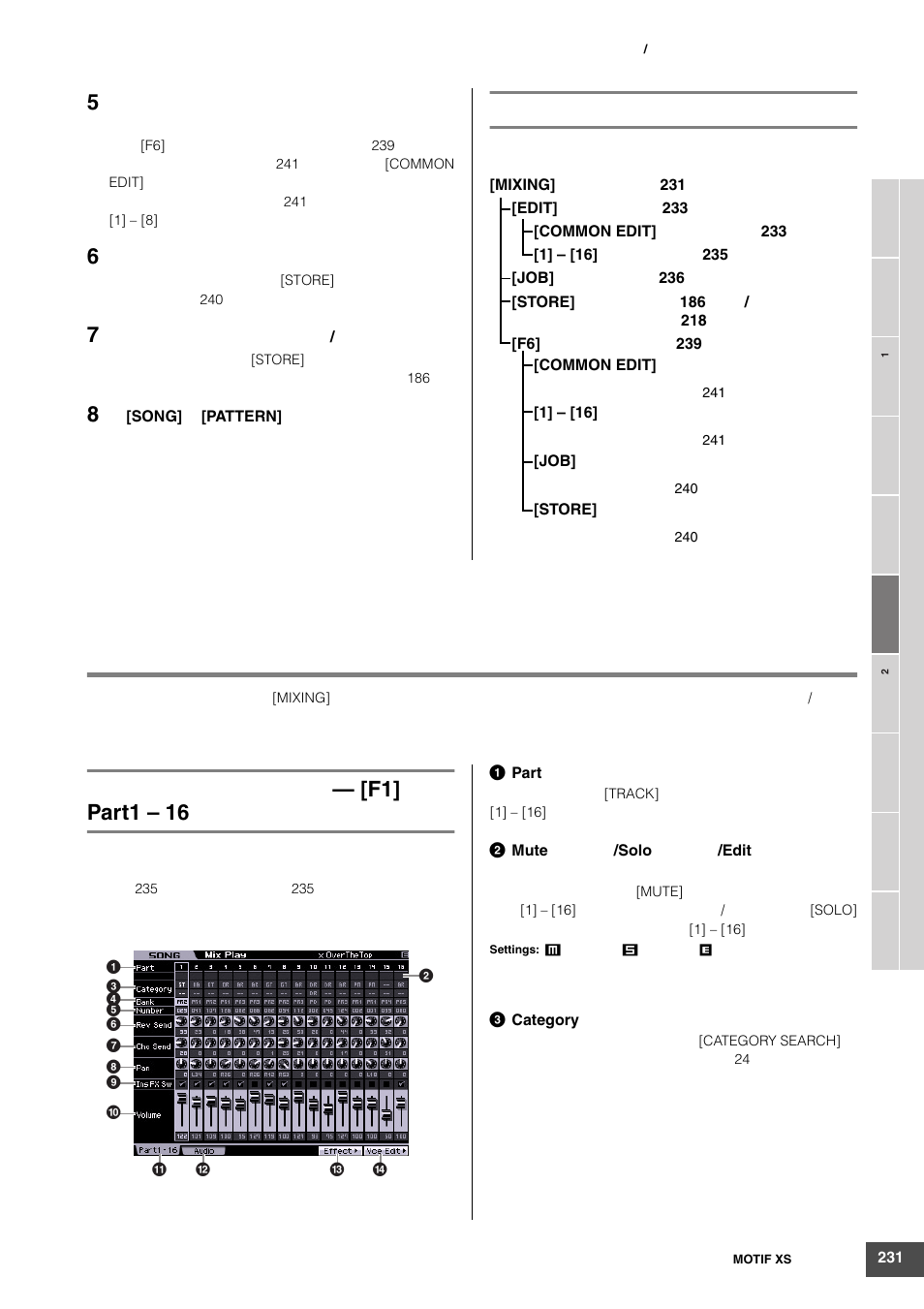 F1] part1 – 16 | Yamaha MOTIF XS6 User Manual | Page 231 / 320