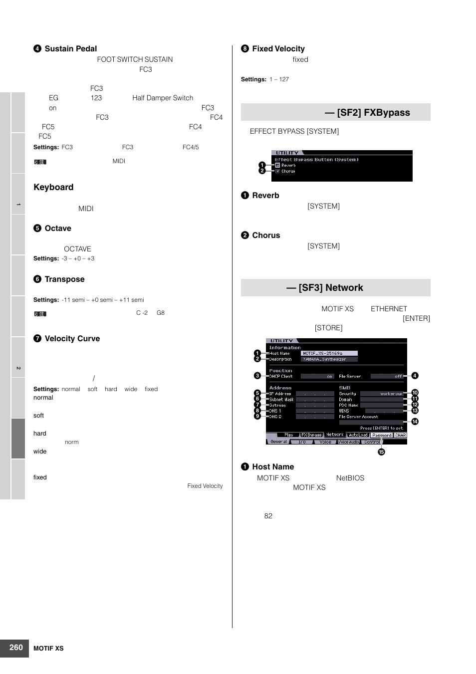 Sf2] fxbypass — [sf3] network | Yamaha MOTIF XS6 User Manual | Page 260 / 320
