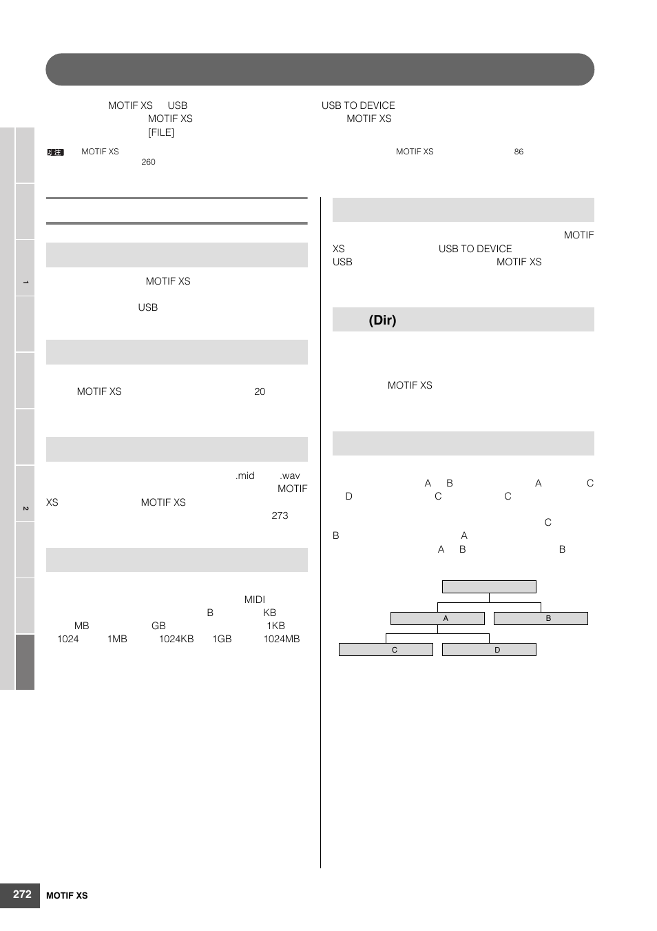 文件管理（文件模式, Dir) | Yamaha MOTIF XS6 User Manual | Page 272 / 320