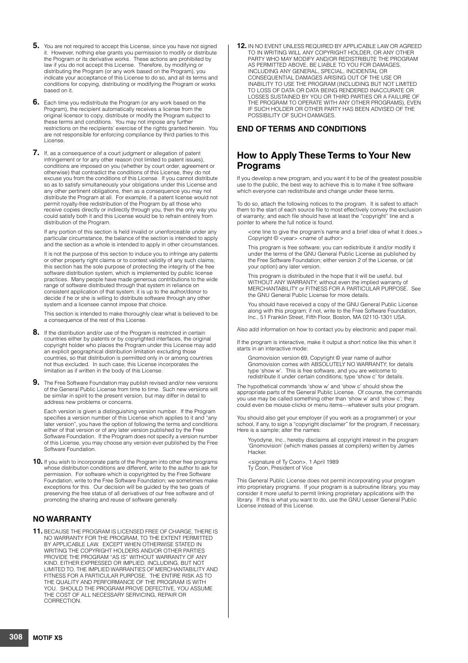 How to apply these terms to your new programs | Yamaha MOTIF XS6 User Manual | Page 308 / 320