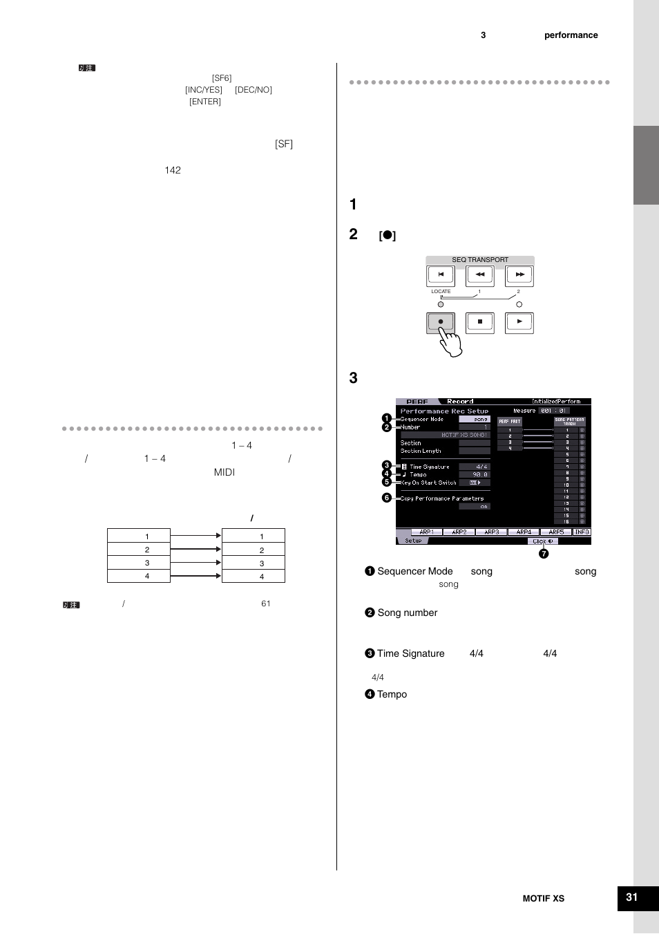 使用控制器和旋钮, 录制您的演奏 | Yamaha MOTIF XS6 User Manual | Page 31 / 320