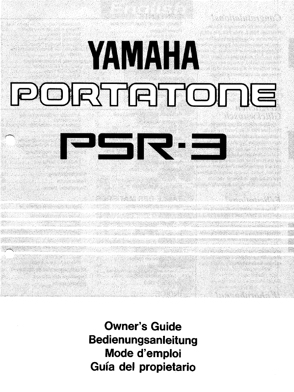 Yamaha Portatone PSR-3 User Manual | 12 pages