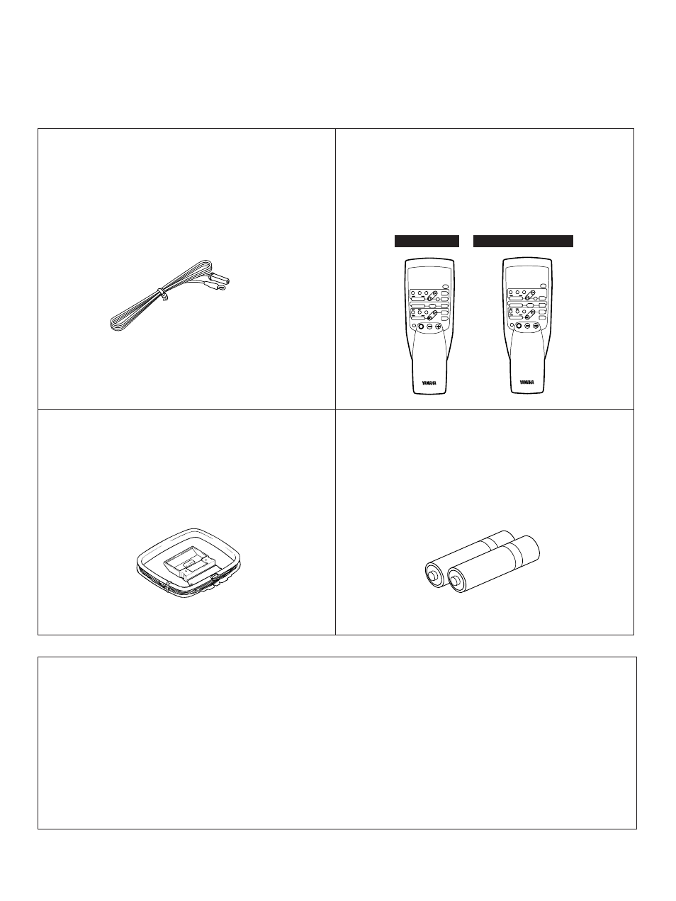 Supplied accessories, Accessoires fournis, Mitgelieferte zubehörteile | Medföljande tillbehör, Accessori in dotazione, Accesorios incluidos, Bijgeleverde accessoires | Yamaha RX-395RDS User Manual | Page 2 / 31
