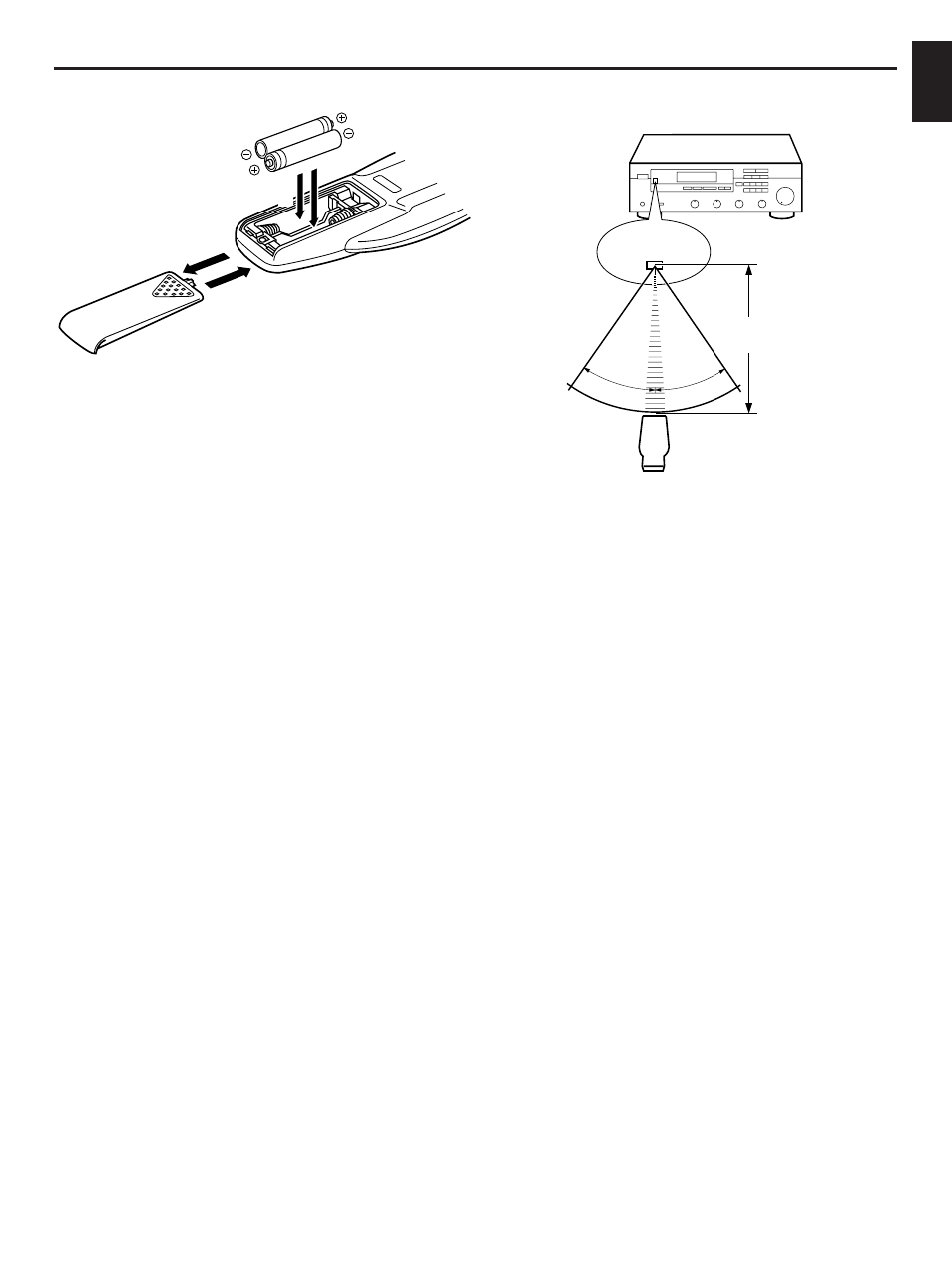 Notes about the remote control transmitter, English | Yamaha RX-395RDS User Manual | Page 27 / 31