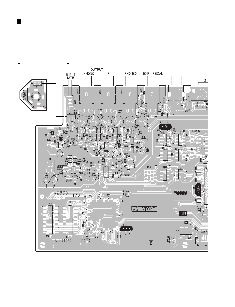 Circuit boards, Dm 1/2 circuit board, Dm 2/2 circuit board | Yamaha AG-STOMP GA 011589 User Manual | Page 20 / 45