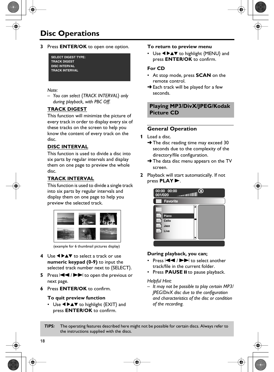 Disc operations | Yamaha DVD-C750 User Manual | Page 22 / 40