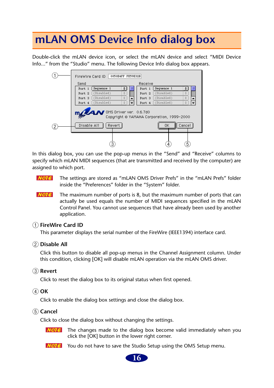 Mlan oms device info dialog box | Yamaha mLAN Driver User Manual | Page 16 / 16