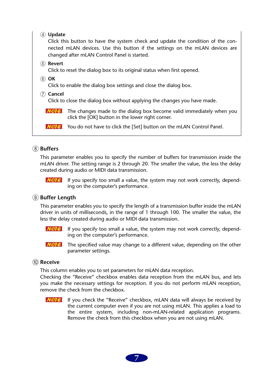 Yamaha mLAN Driver User Manual | Page 7 / 16