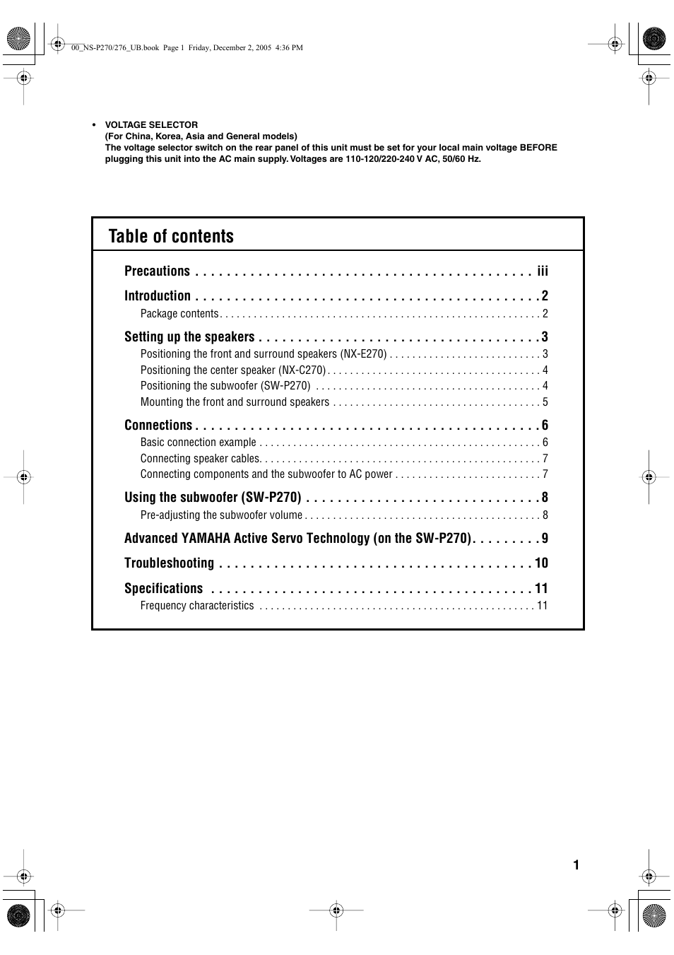 Yamaha NS-P276 User Manual | Page 5 / 16