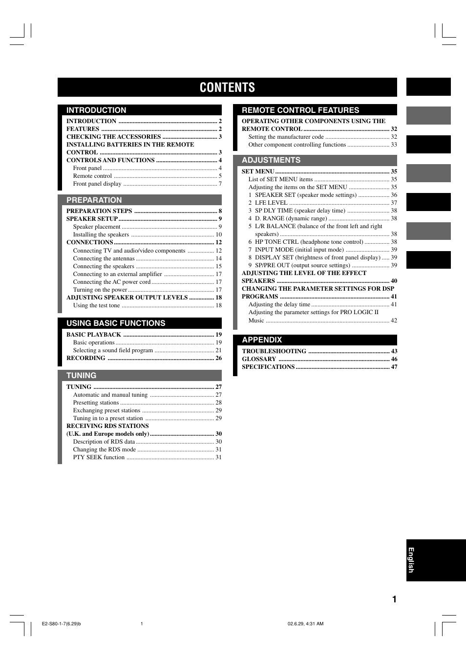 Yamaha AVX-S80 User Manual | Page 5 / 55