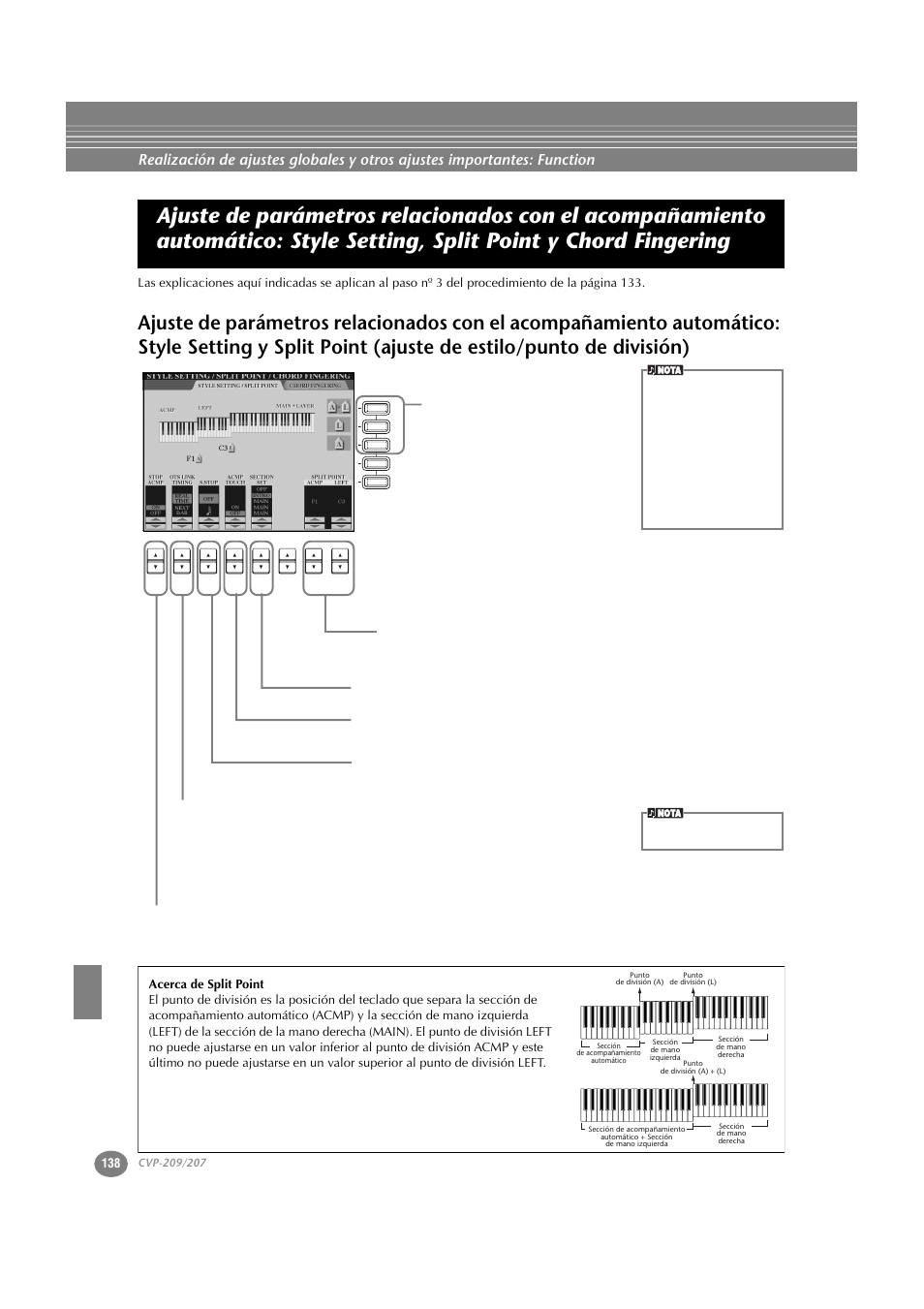 Ajuste de parámetros relacionados con el | Yamaha CVP-209  ES User Manual | Page 138 / 176