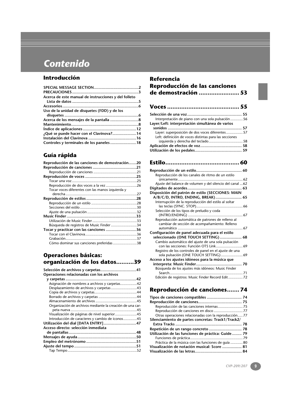 Yamaha CVP-209  ES User Manual | Page 9 / 176