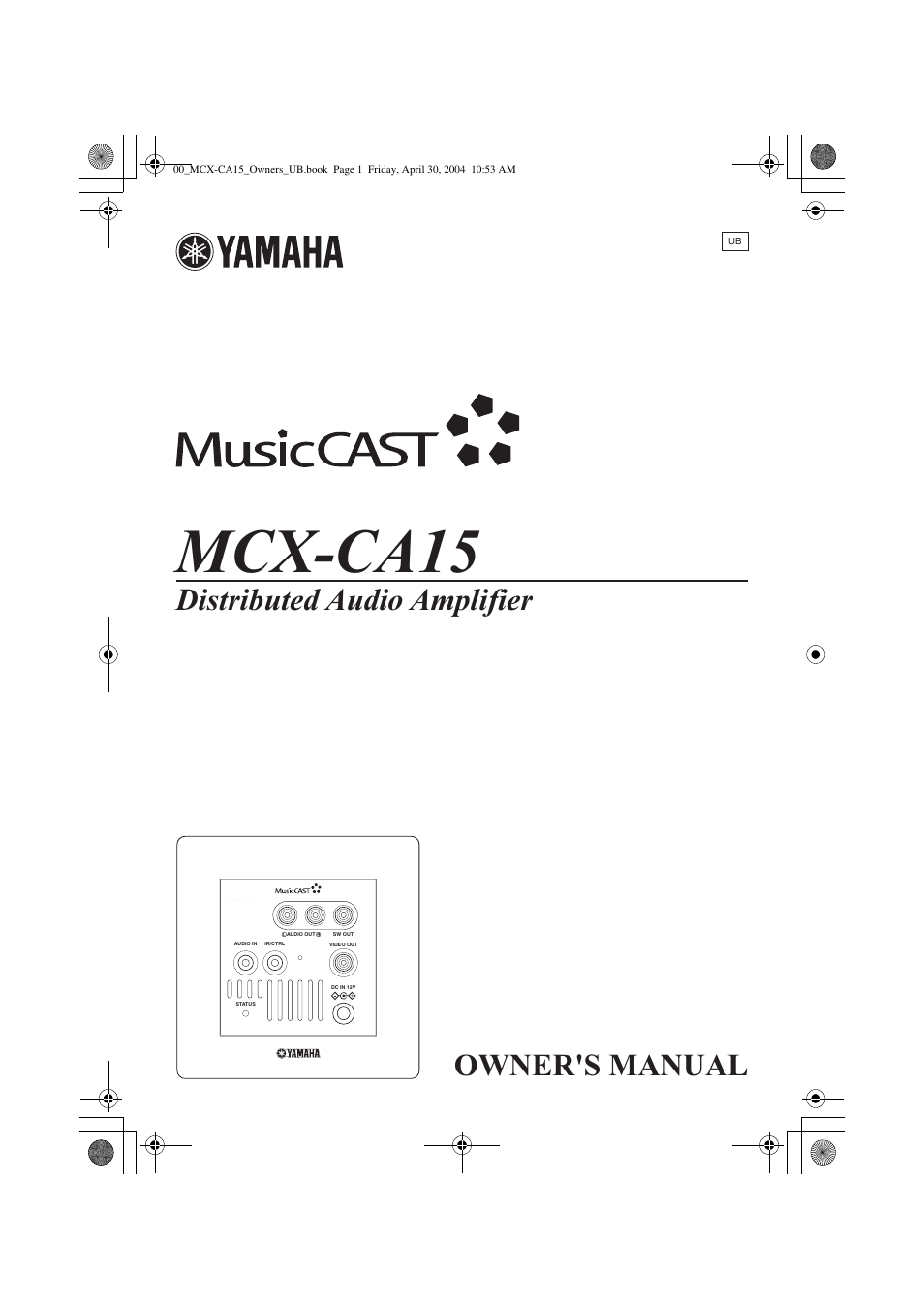 Yamaha MCX-CA15 User Manual | 20 pages