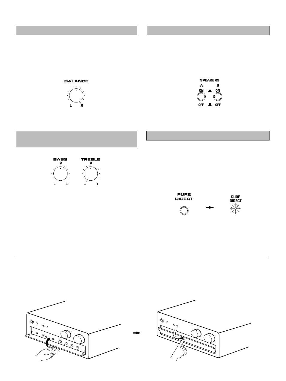 Using the pure direct switch, Open/close the control door | Yamaha AX-10 User Manual | Page 8 / 13
