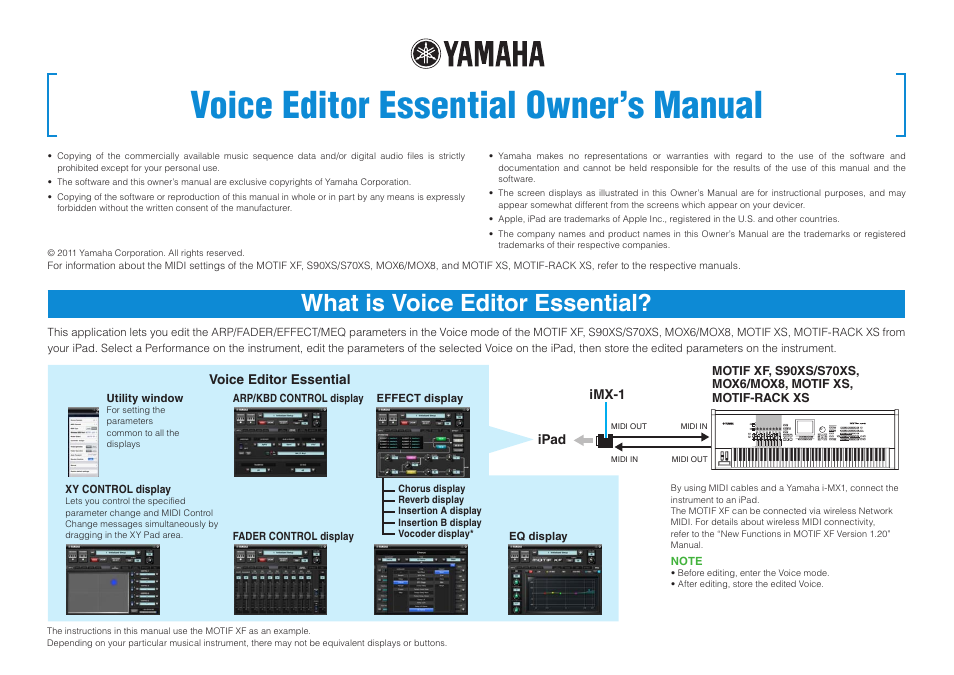 Yamaha MOTIF XF User Manual | 11 pages