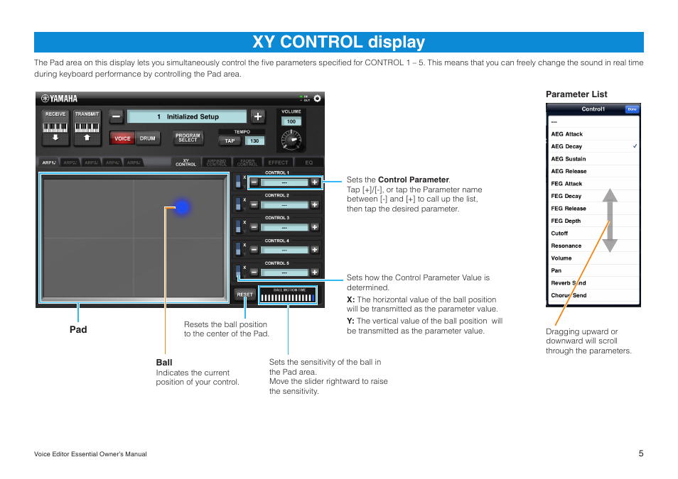 Xy control display | Yamaha MOTIF XF User Manual | Page 5 / 11