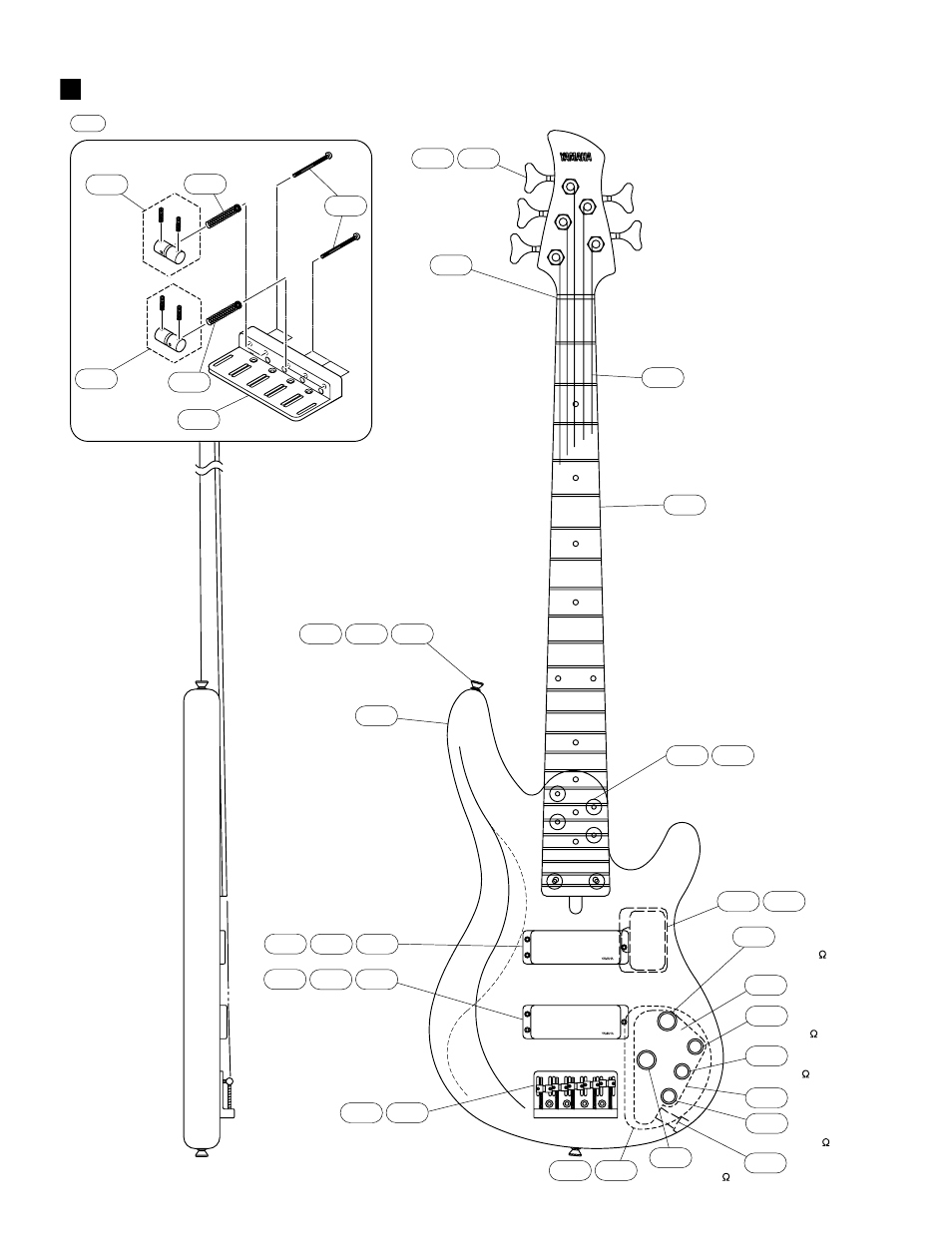 Overall assembly | Yamaha Electric Bass TRB-5II User Manual | Page 2 / 8
