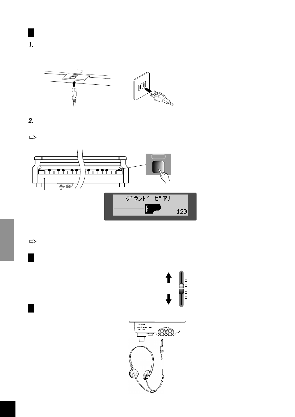 Power, Power master volume phones phones | Yamaha Clavinova CLP-870 User Manual | Page 10 / 132
