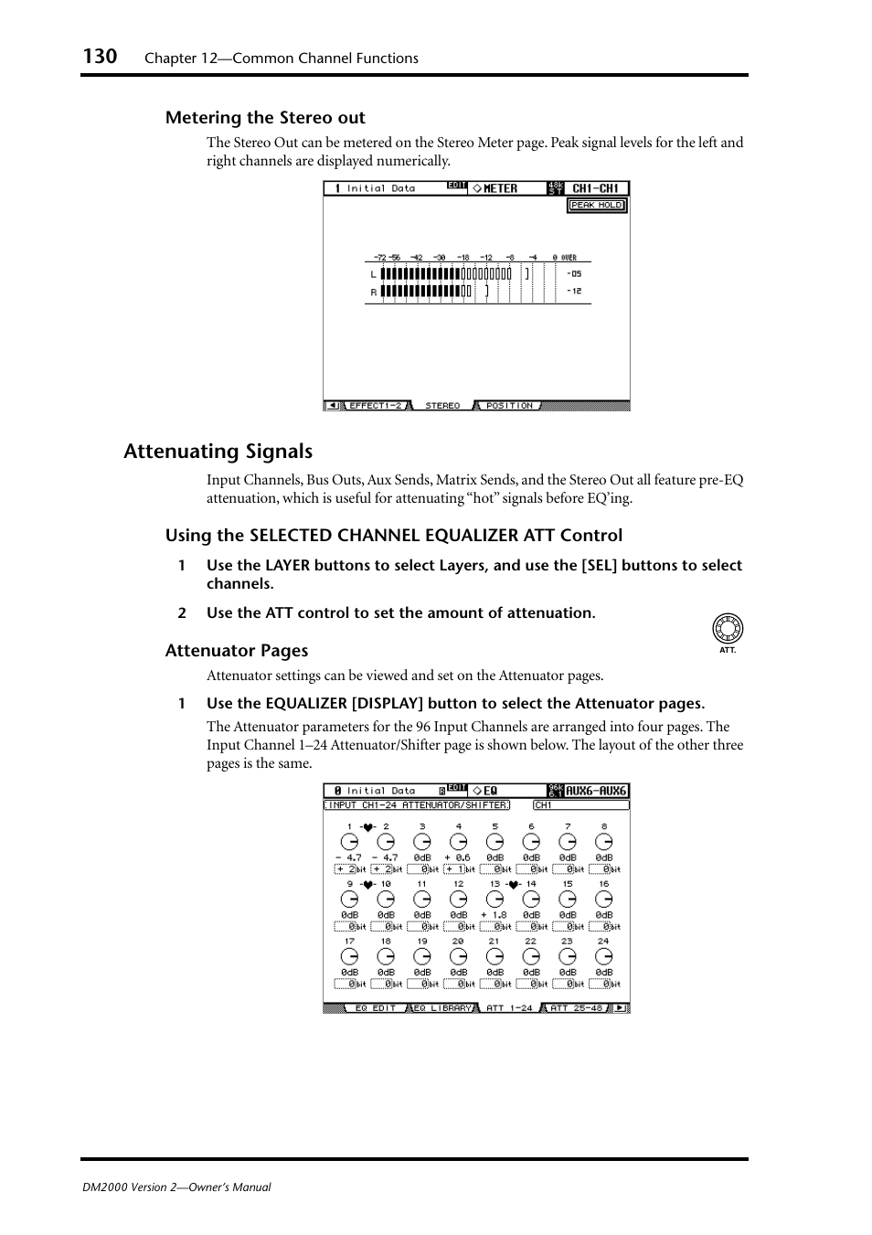 Attenuating signals | Yamaha WC42260 User Manual | Page 130 / 403