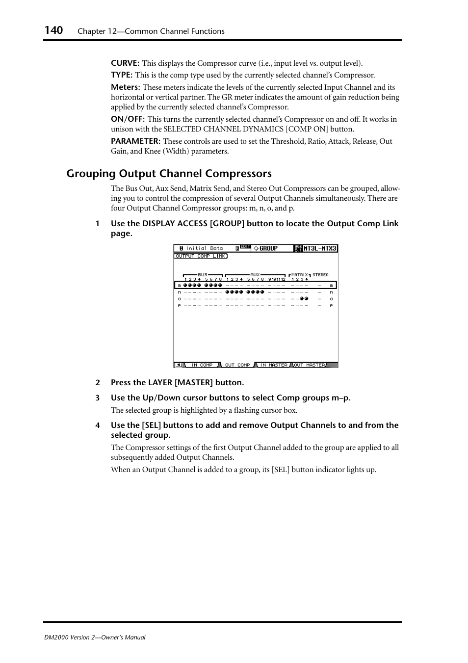 Grouping output channel compressors | Yamaha WC42260 User Manual | Page 140 / 403