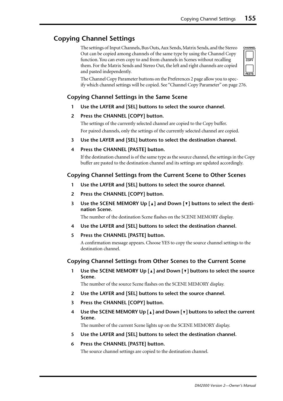 Copying channel settings | Yamaha WC42260 User Manual | Page 155 / 403