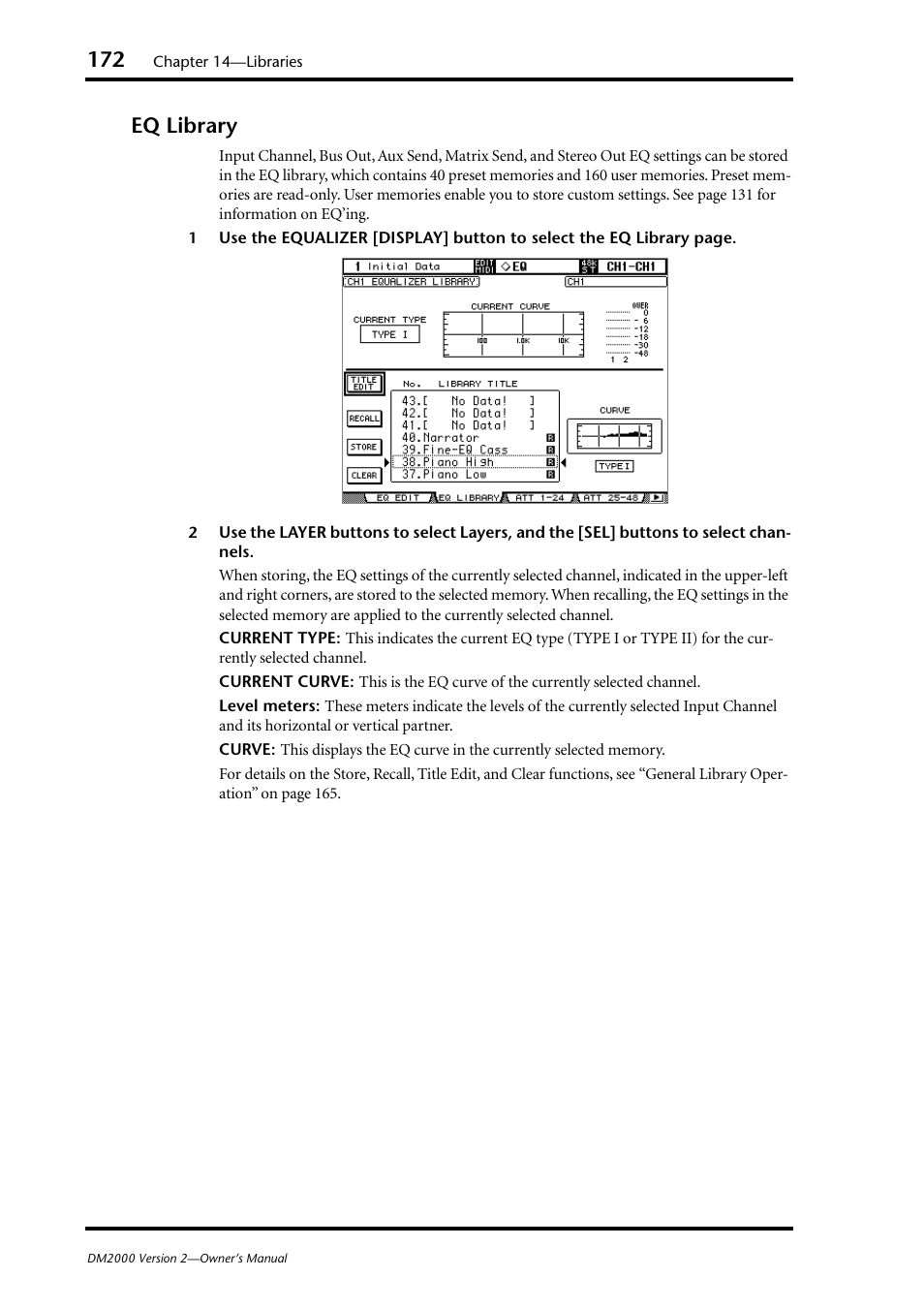 Eq library | Yamaha WC42260 User Manual | Page 172 / 403