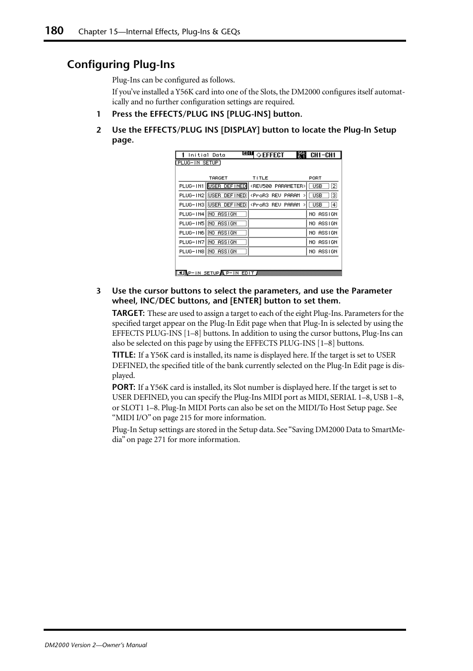 Configuring plug-ins | Yamaha WC42260 User Manual | Page 180 / 403