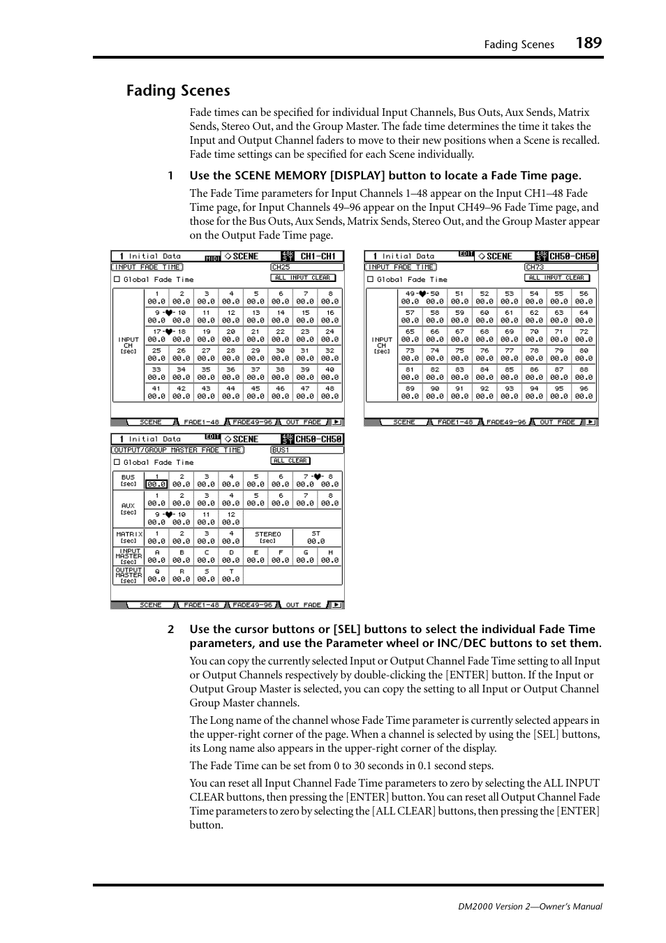 Fading scenes | Yamaha WC42260 User Manual | Page 189 / 403