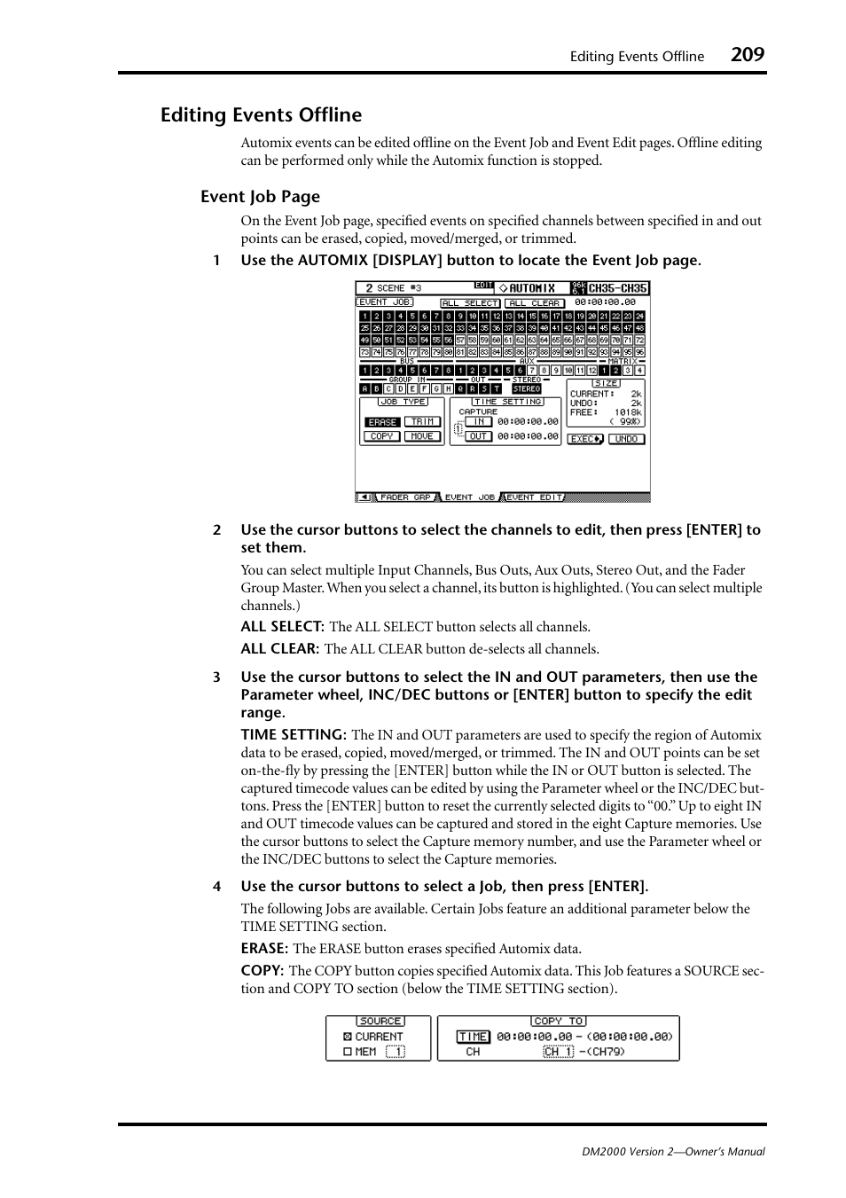 Editing events offline | Yamaha WC42260 User Manual | Page 209 / 403