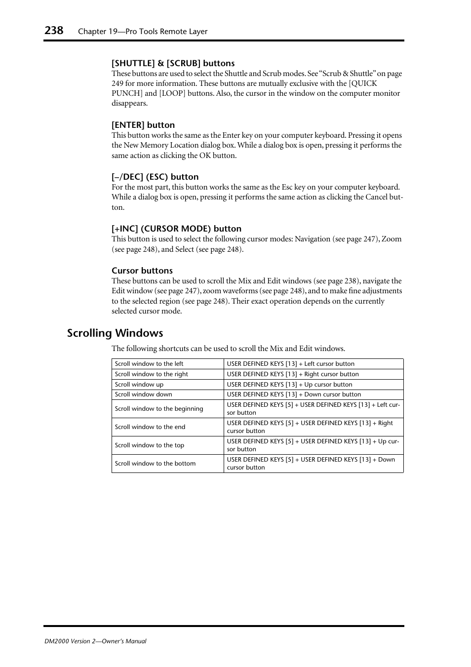 Scrolling windows | Yamaha WC42260 User Manual | Page 238 / 403