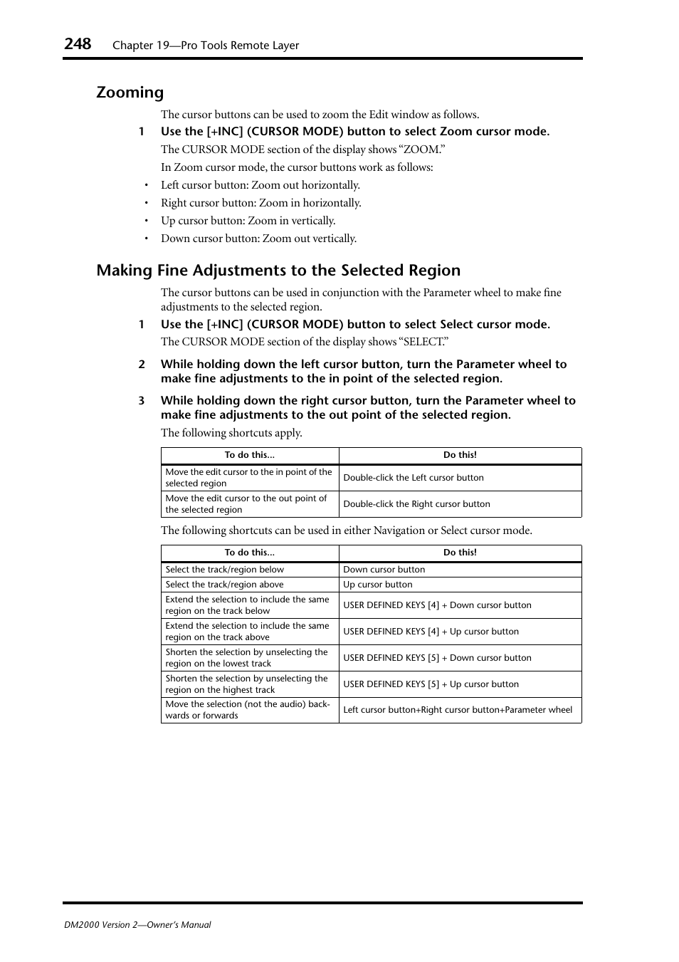 Zooming, Making fine adjustments to the selected region | Yamaha WC42260 User Manual | Page 248 / 403