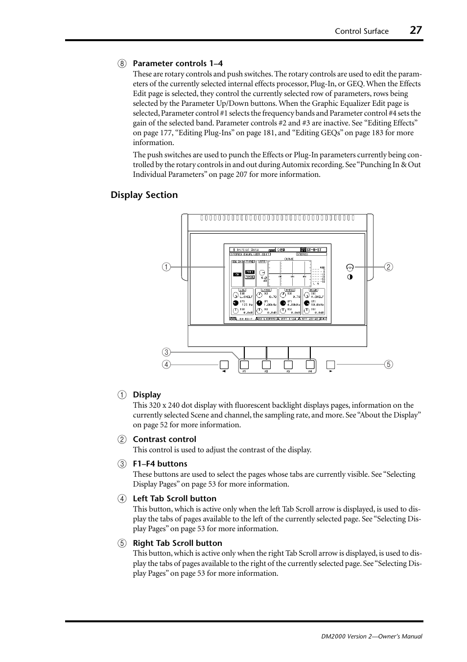 Display section (p. 27) | Yamaha WC42260 User Manual | Page 27 / 403