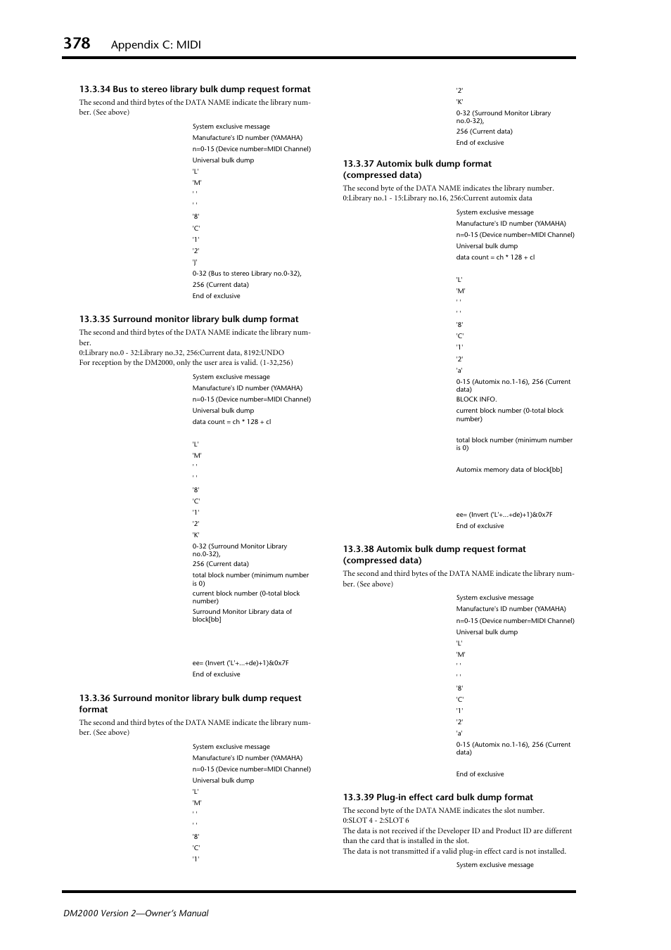 Appendix c: midi | Yamaha WC42260 User Manual | Page 378 / 403