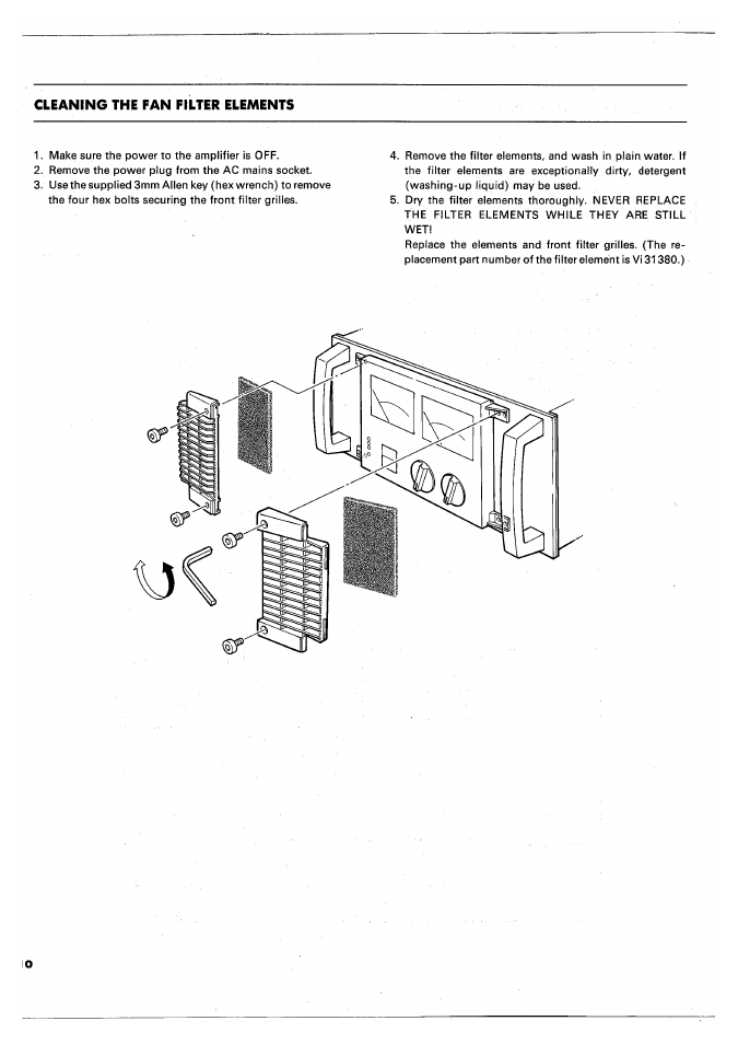 Cleaning the fan filter elements | Yamaha PC4002M User Manual | Page 12 / 43