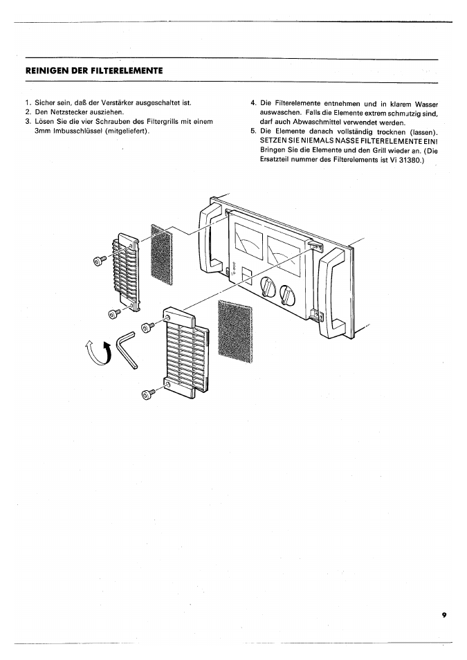 Reinigen der filterelemente | Yamaha PC4002M User Manual | Page 39 / 43