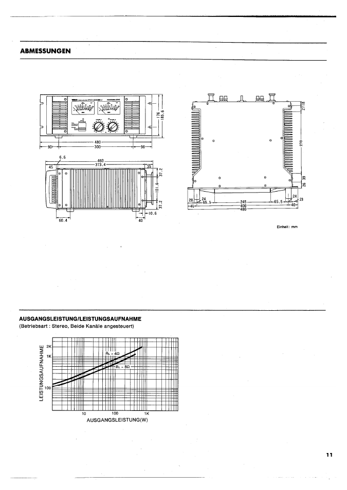 Abmessungen | Yamaha PC4002M User Manual | Page 41 / 43