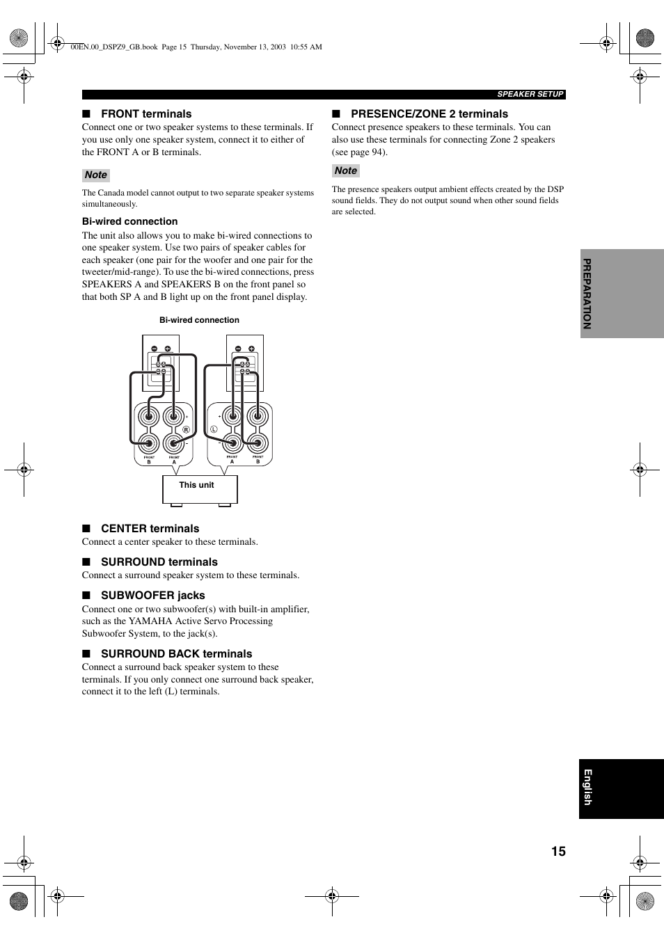 Yamaha DSP-Z9 User Manual | Page 17 / 122