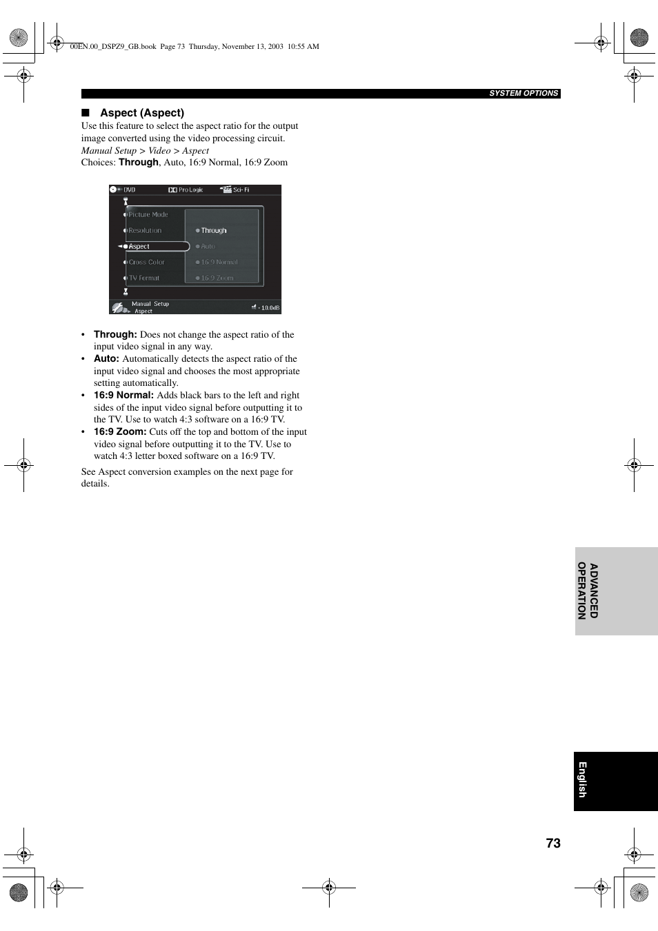 Yamaha DSP-Z9 User Manual | Page 75 / 122