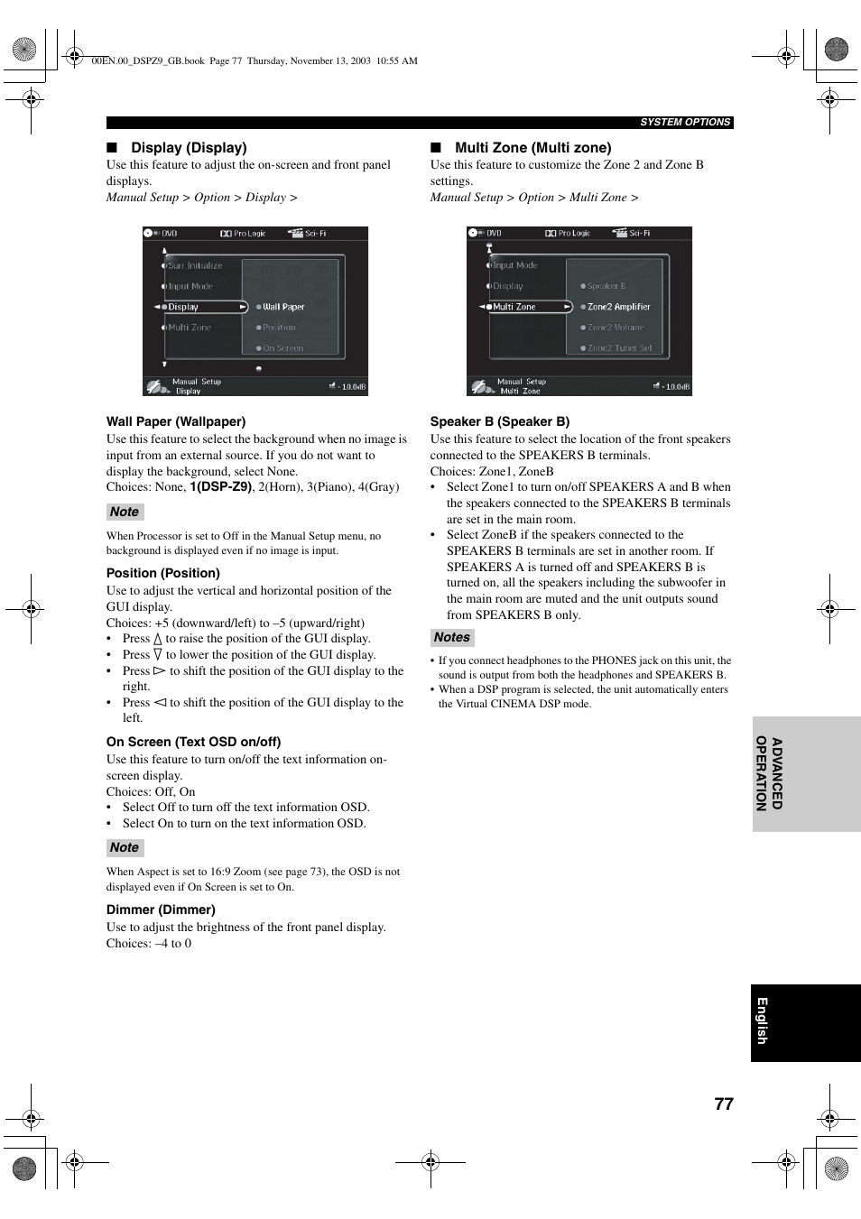 Yamaha DSP-Z9 User Manual | Page 79 / 122