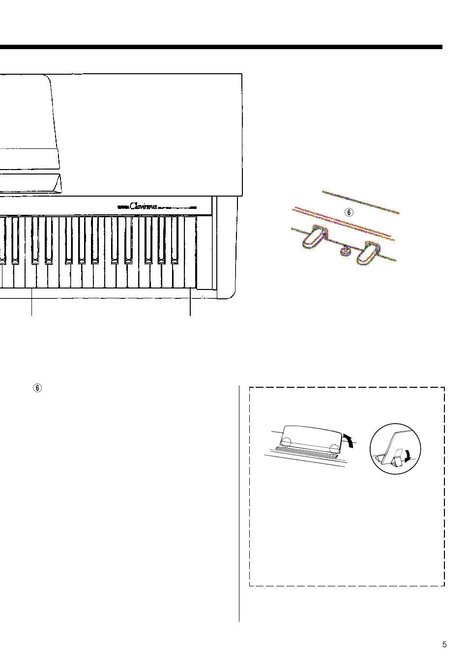 The music stand | Yamaha CLP-122S User Manual | Page 5 / 31