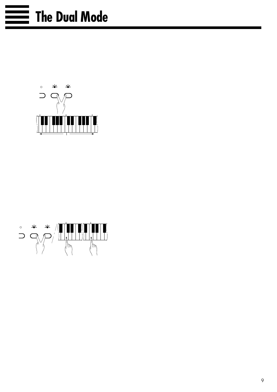 The dual mode, Shifting a dual-mode voice up one octave | Yamaha CLP-122S User Manual | Page 9 / 31