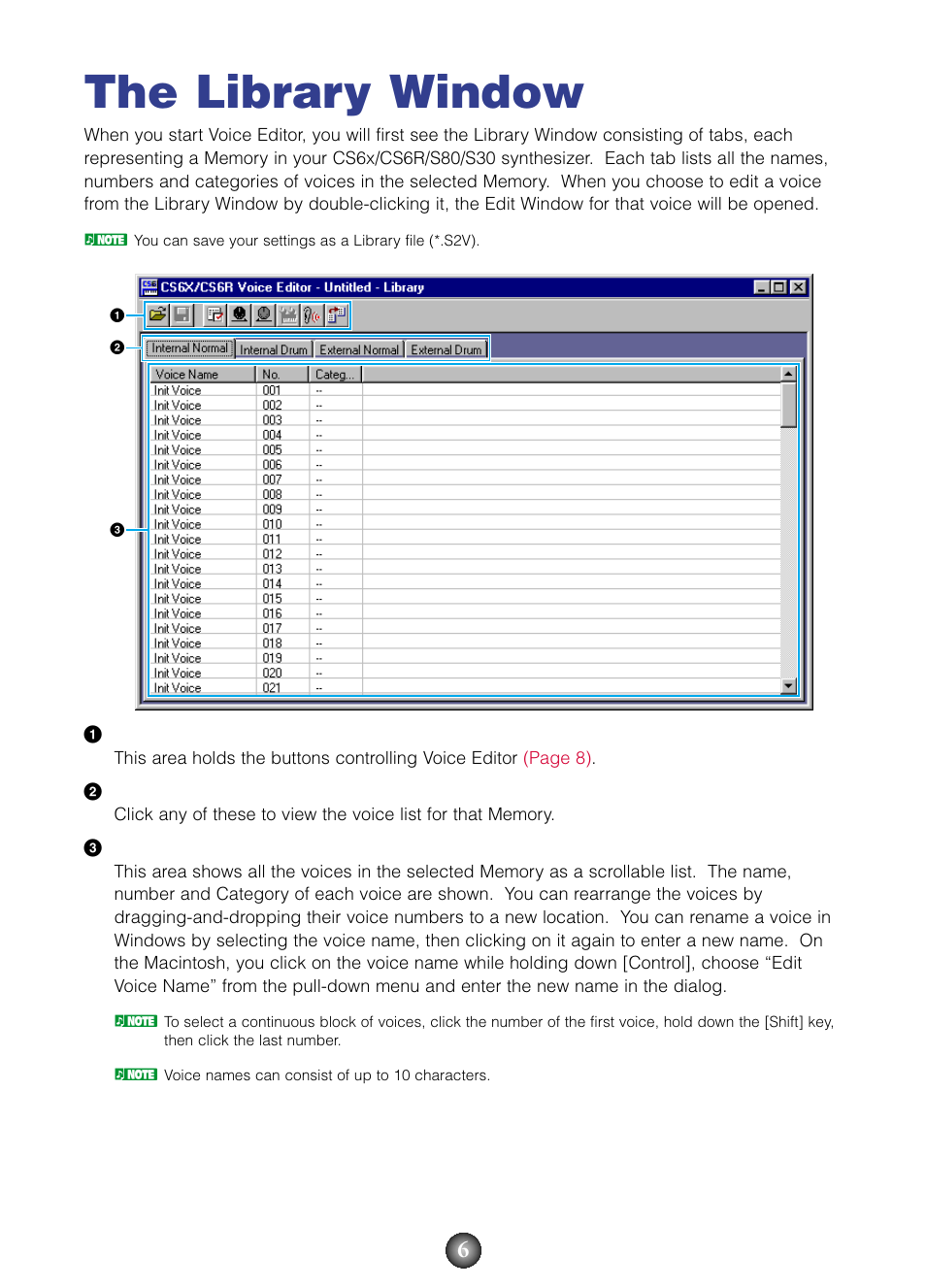 The library window | Yamaha S80  EN User Manual | Page 6 / 30