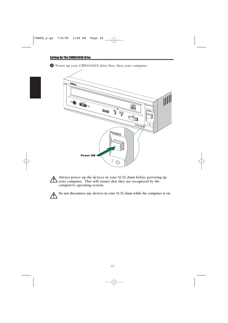 Yamaha CD-R/RW Drive CRW6416SX User Manual | Page 26 / 42