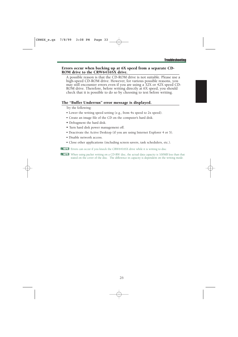 Yamaha CD-R/RW Drive CRW6416SX User Manual | Page 33 / 42