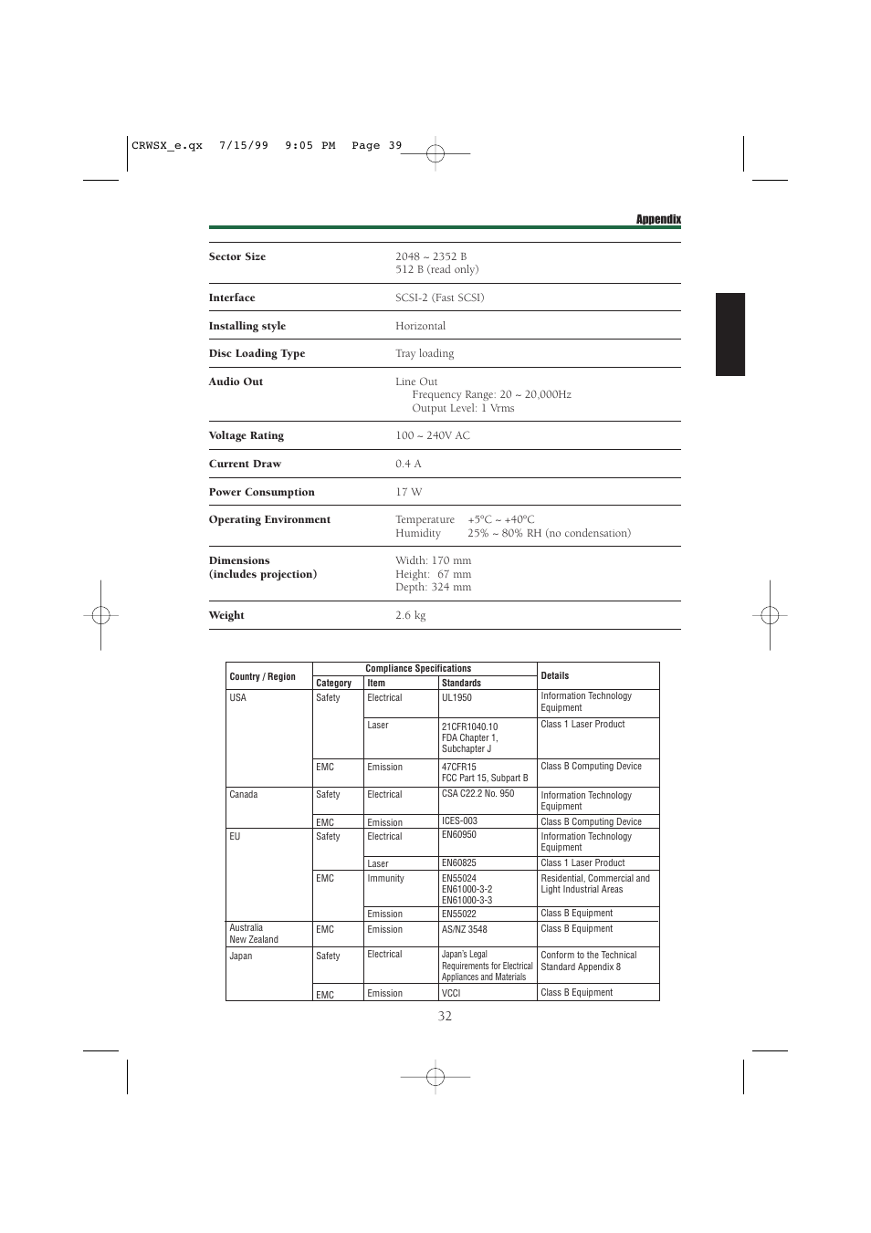 Yamaha CD-R/RW Drive CRW6416SX User Manual | Page 39 / 42