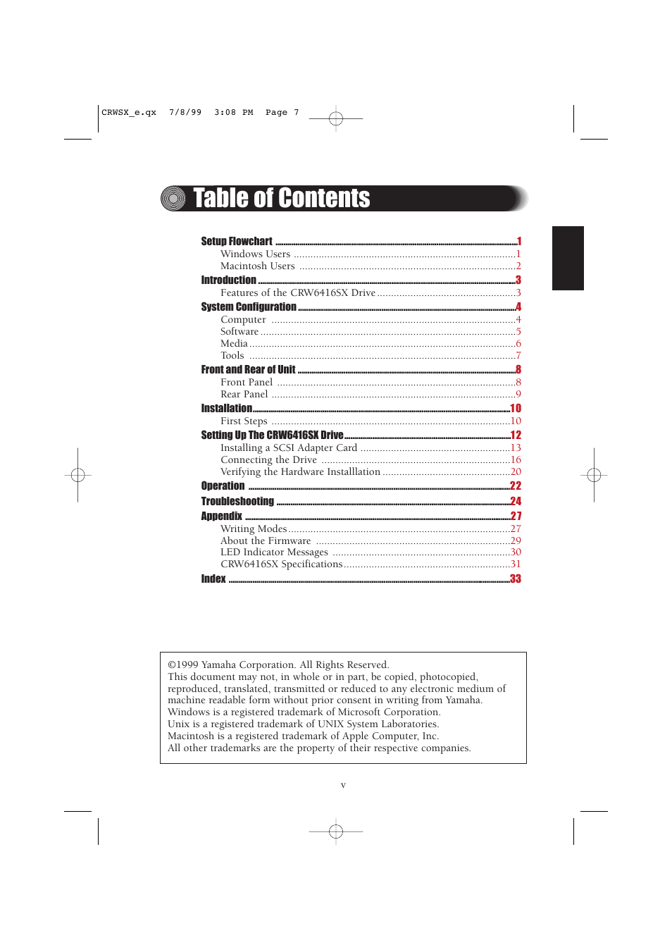 Yamaha CD-R/RW Drive CRW6416SX User Manual | Page 7 / 42